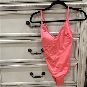 H&M Coral V-Neck Swimsuit